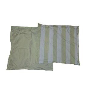 Pottery Barn Egyptian Cotton Pillowcases Lime Green White Stripes Set of 4